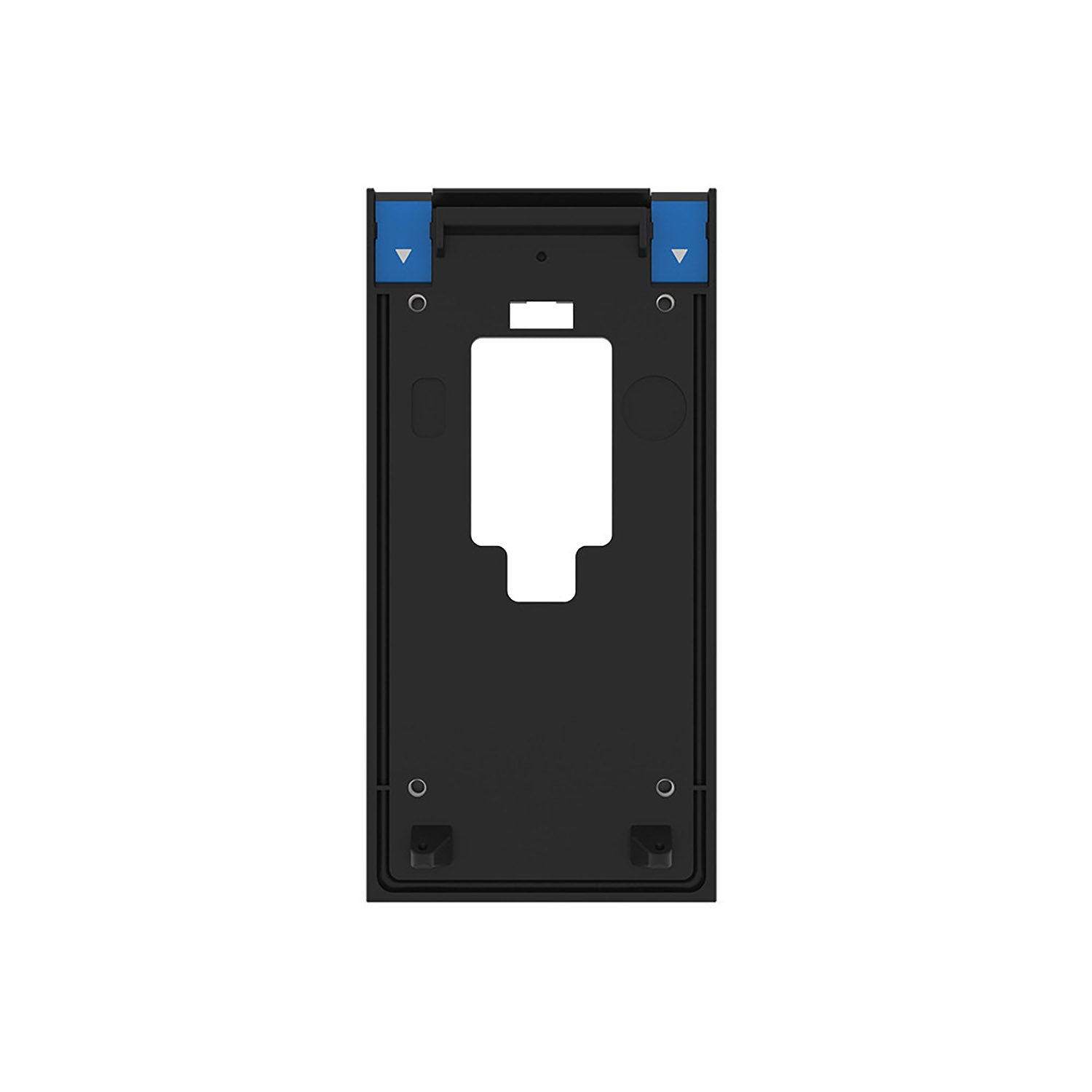 No-Drill Mount (Video Doorbell - 2nd Generation) - Black Ring No-Drill Mount for Video Doorbell 2nd Gen, featuring adhesive strips and center cutout for easy installation.